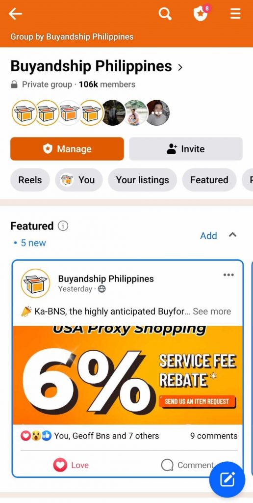 Buyandship Philippine's Official Private Facebook Group