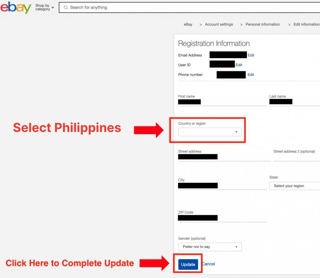 eBay Shopping Guide 8- shop on ebay after setting region to philippines