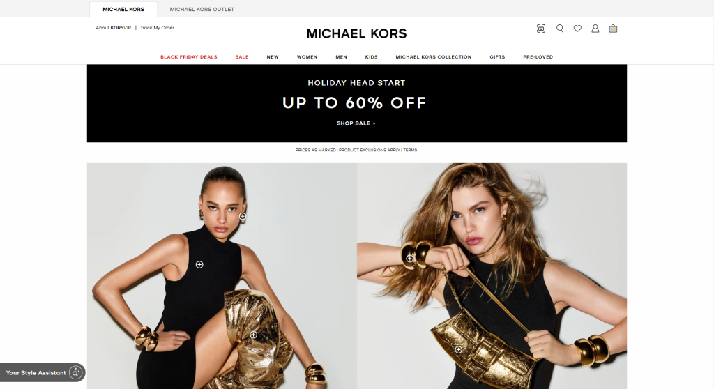 Step 3：Visit Michael Kors official online store. 