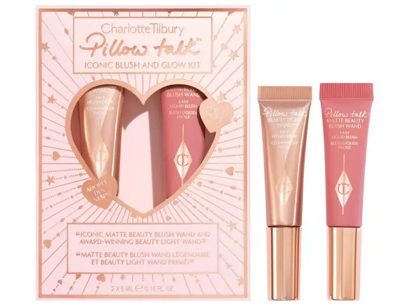 Charlotte Tilbury Mini Pillow Talk Blush and Glow Beauty Highlighter Wand Set