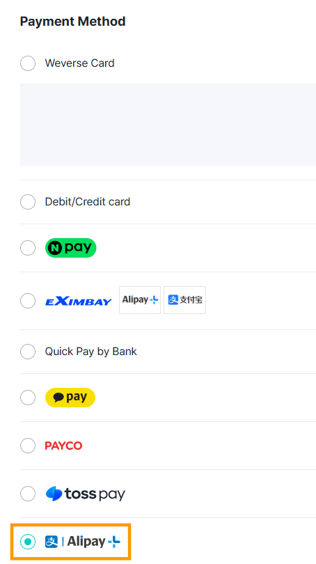 Step 7：Choose Alipay as your payment method, then choose GCash.